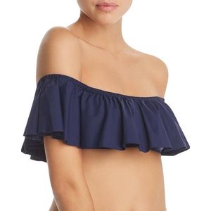 L*space off the shoulder navy bikini top